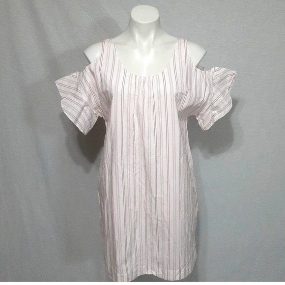 Madewell Rose Stripe Cold-Shoulder Dress Small *EUC* - Picture 4 of 8